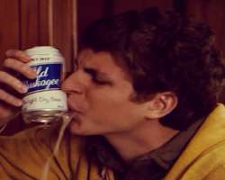 Michael Cera consuming alcohol